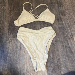 aerie Cream High Waisted Bikini